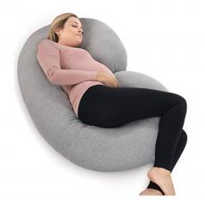 PharMeDoc Pregnancy Pillow with Jersey Cover, C Shaped Full Body Pillow - Available in Grey, Blue, Pink, Mint Green