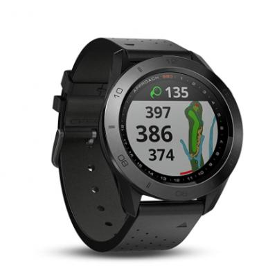 Approach S60, Premium GPS Golf Watch with Touchscreen Display and Full Color CourseView Mapping, Black w/Leather