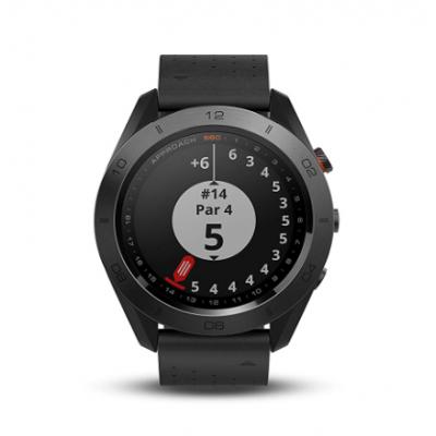 Approach S60, Premium GPS Golf Watch with Touchscreen Display and Full Color CourseView Mapping, Black w/Leather