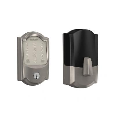 Schlage Encode Smart WiFi Deadbolt with Camelot Trim in Satin Nickel (BE489WB CAM 619)