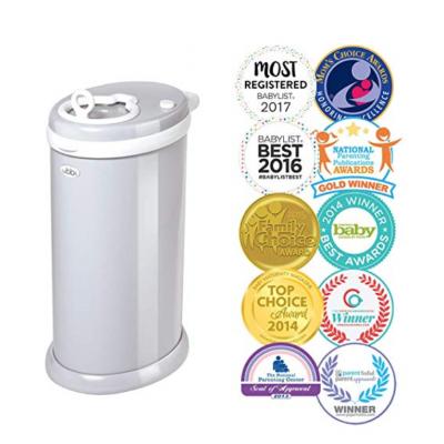 Ubbi Money Saving, No Special Bag Required, Steel Odor Locking Diaper Pail, Gray