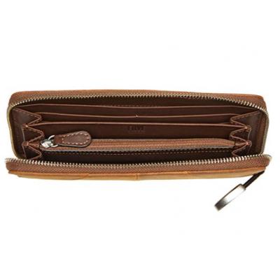 Women's Jacqui Zip Around Leather Wallet Brown