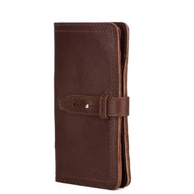 Large Full Grain Leather Big Bifold ID Credit Card Wallet Organizer Includes 100 Year Warranty Chestnut