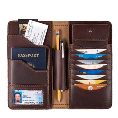 Large Full Grain Leather Big Bifold ID Credit Card Wallet Organizer Includes 100 Year Warranty Chestnut