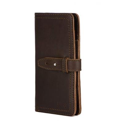 Large Full Grain Leather Big Bifold ID Credit Card Wallet Organizer Includes 100 Year Warranty Dark Coffee